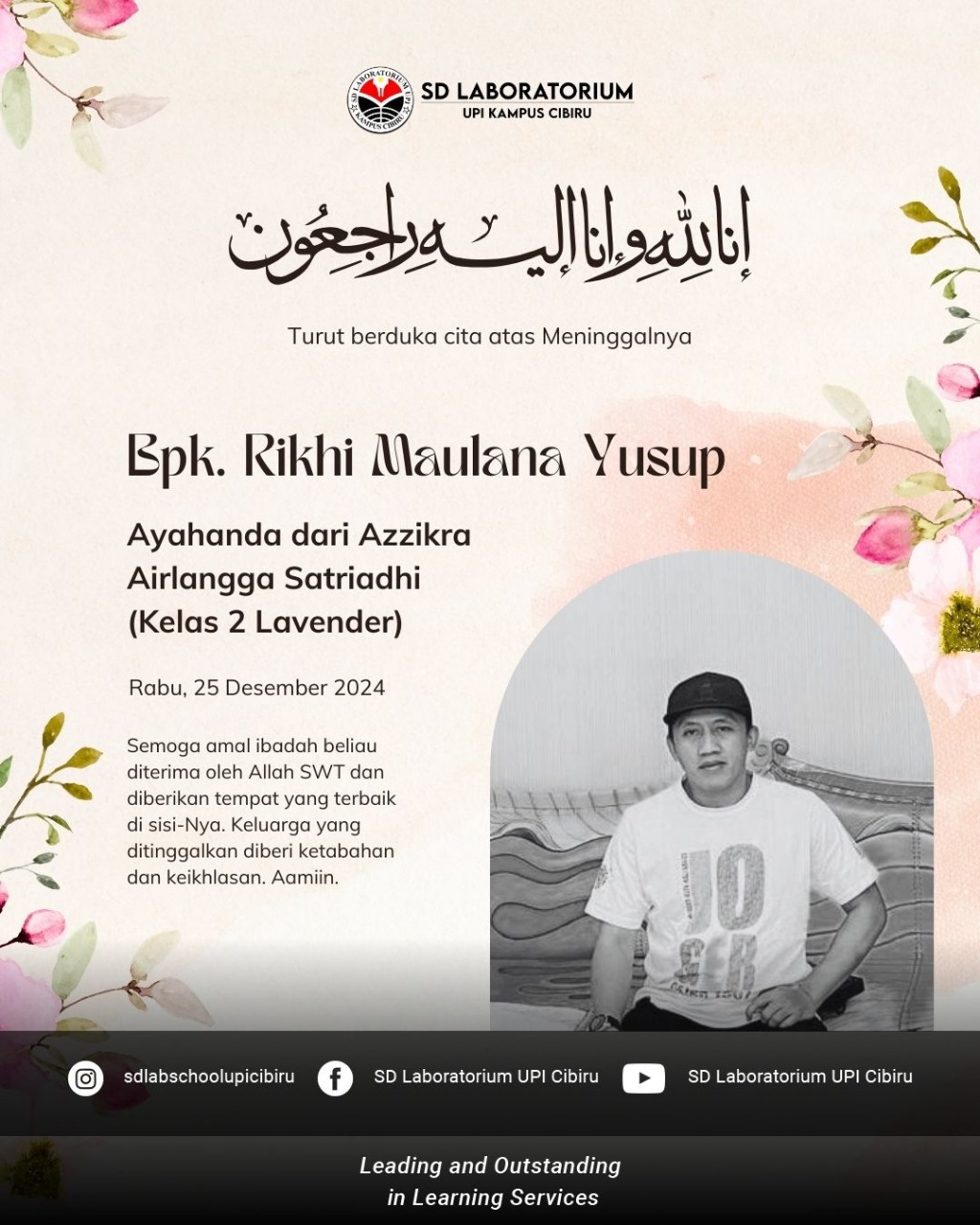 Turut beduka cita atas kepergian ayahanda Azzikra